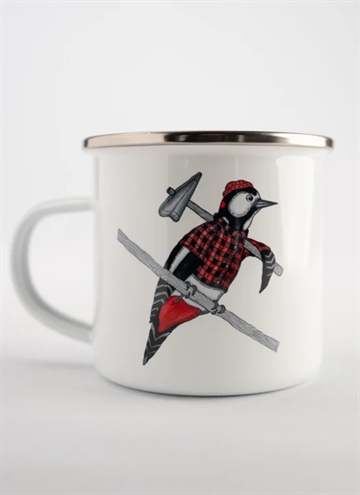 Lakor Woodpecker Emaljmugg
